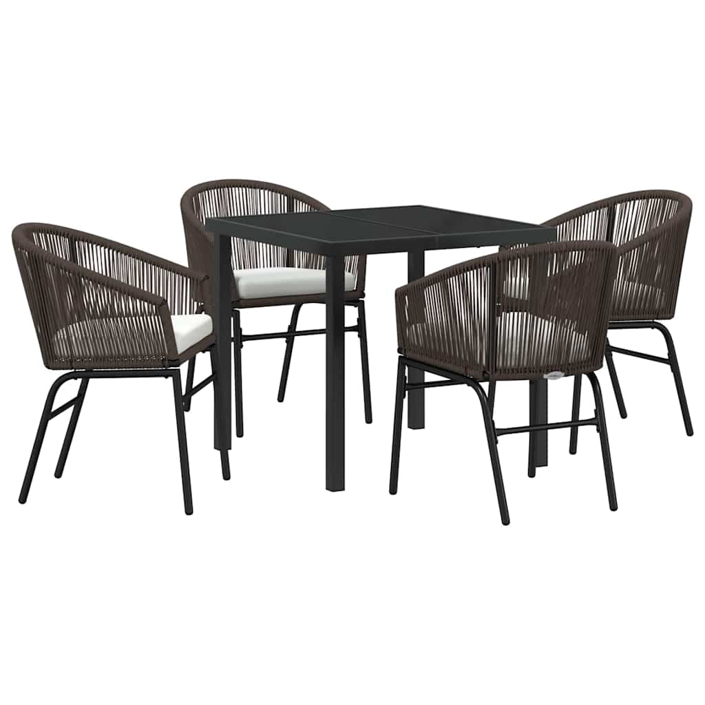 vidaXL Tuin Eettafel Set 3 pcs Zwart Gepoedercoat staal