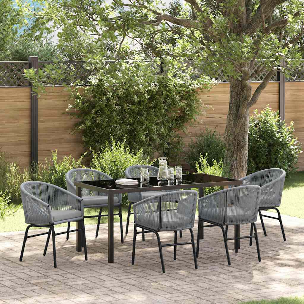 vidaXL Tuin Eettafel Set 3 pcs Zwart Gepoedercoat staal