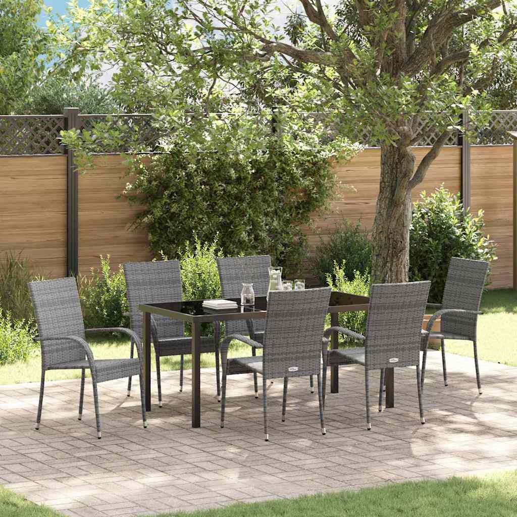 vidaXL Tuin Eettafel Set 3 pcs Bruin Gepoedercoat staal