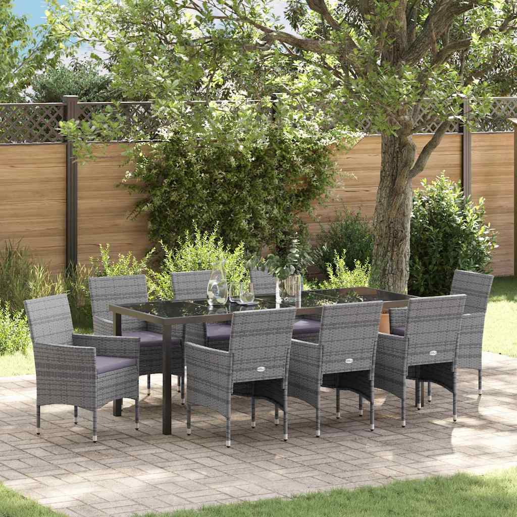 vidaXL Garden Dining Set with Cushions 3 pcs Black Poly Rattan
