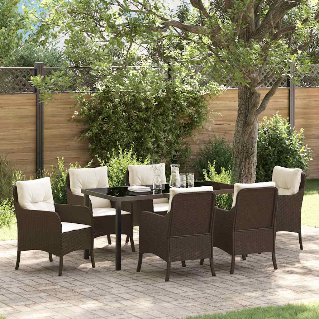vidaXL Tuin Eettafel Set met kussen 3 pcs Zwart poly rattan