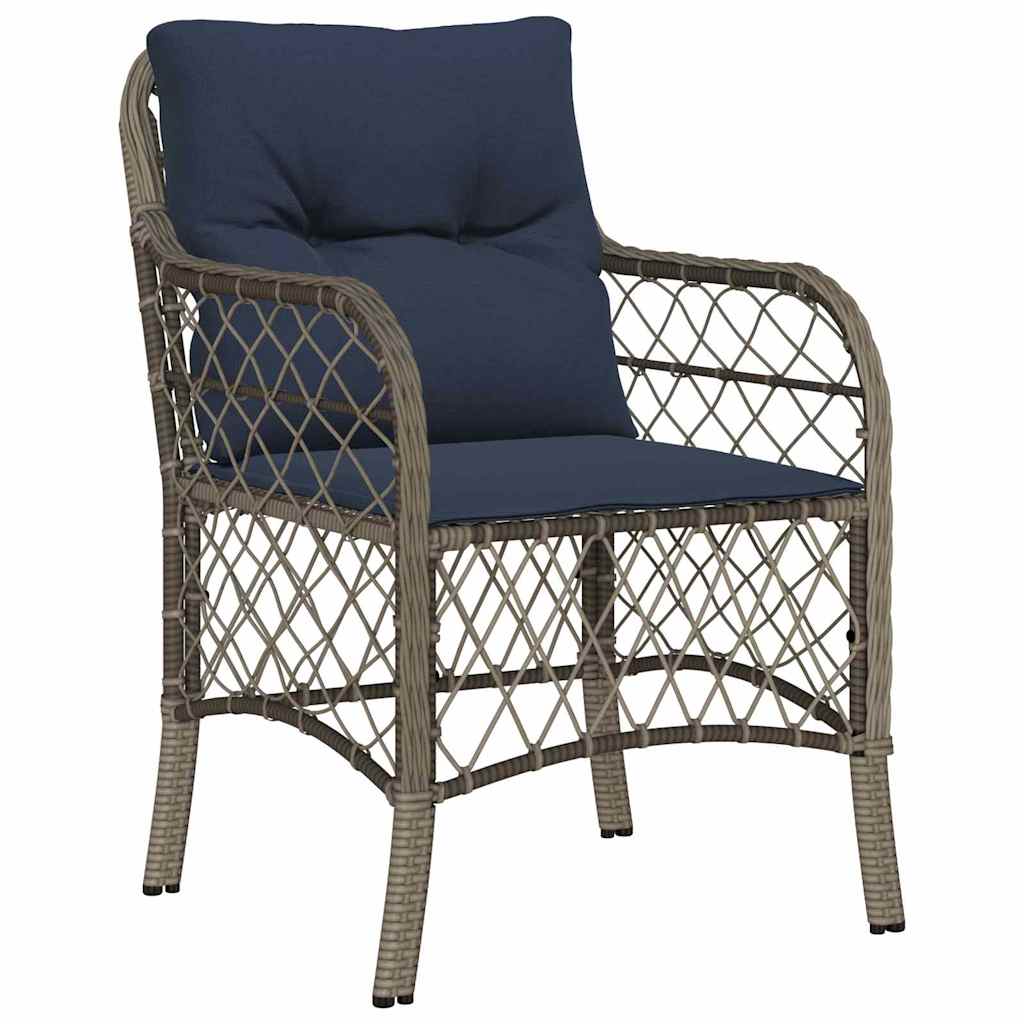 vidaXL Tuin Eettafel Set met kussen 5 pcs Grijs en Zwart Rattan