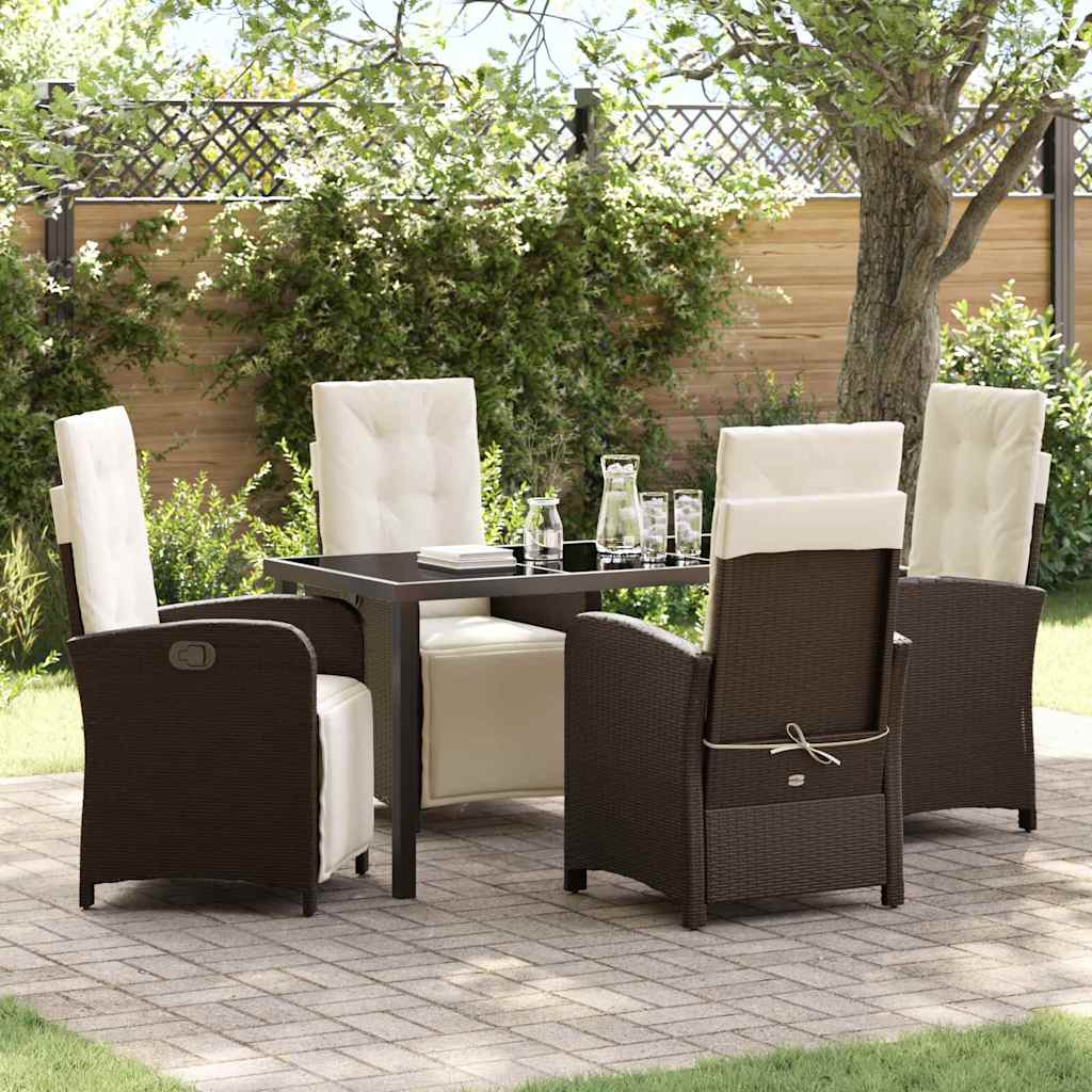vidaXL Garden Dining Set with Cushions 3 pcs Black Poly Rattan