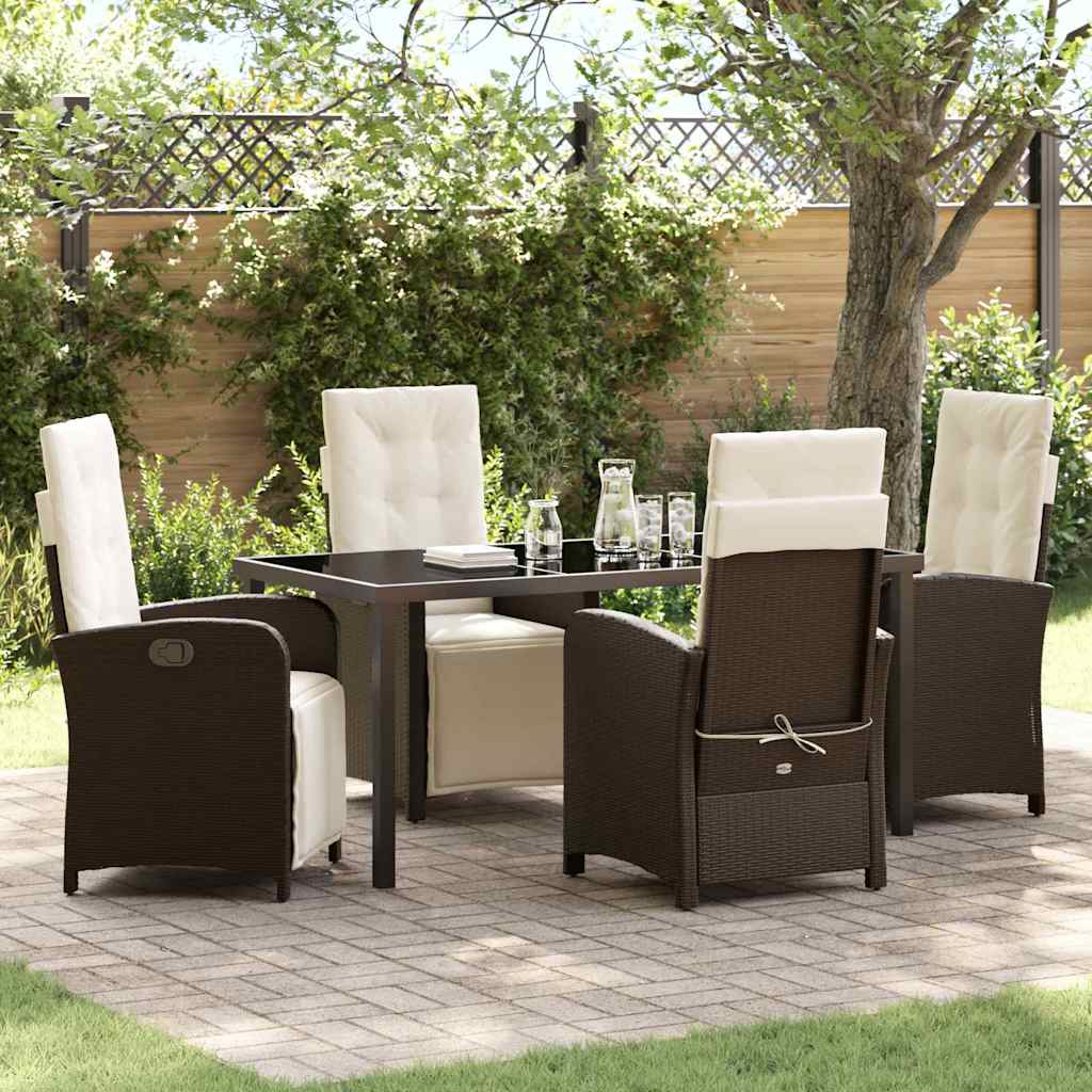 vidaXL Garden Dining Set with Cushions 3 pcs Black Poly Rattan