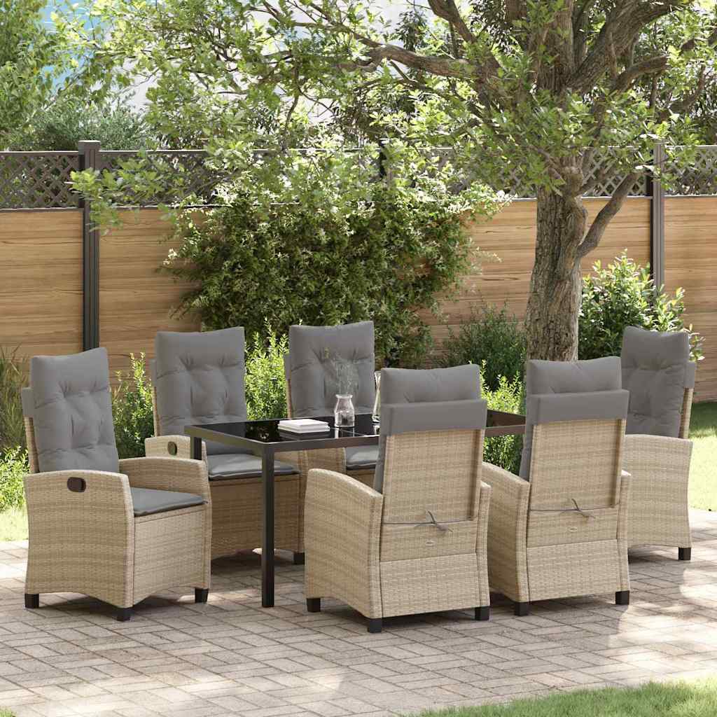 vidaXL Garden Dining Set with Cushions 3 pcs Black Poly Rattan
