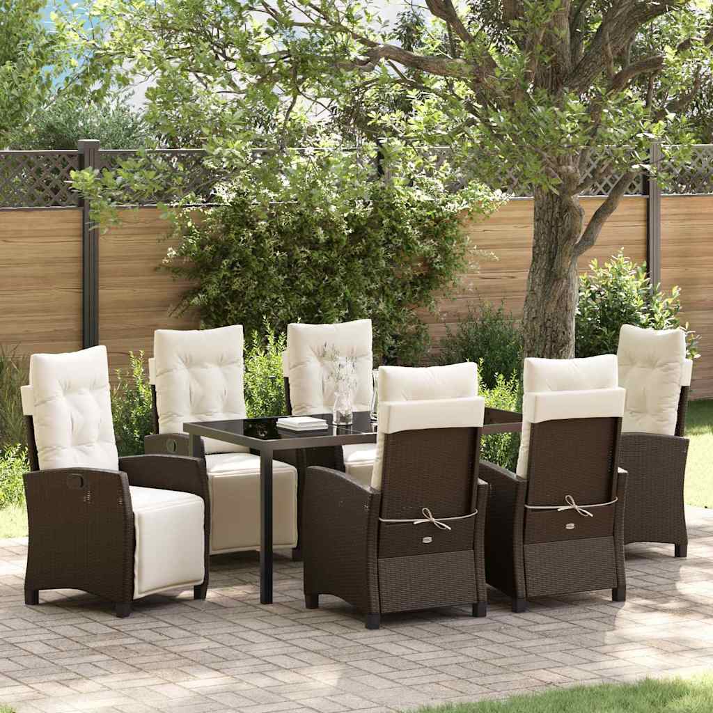vidaXL Tuin Eettafel Set met kussen 3 pcs Zwart poly rattan