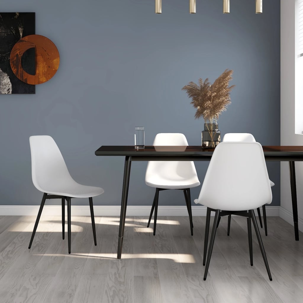 vidaXL Eetkamerstoelen 6 st PP wit