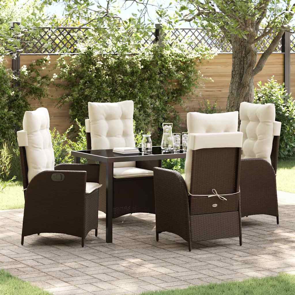 vidaXL Garden Dining Set with cushions 3 pcs Black poly rattan