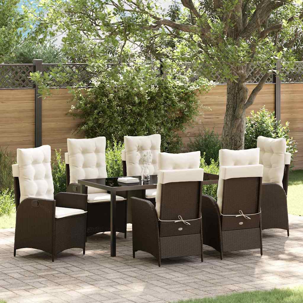 vidaXL Garden Dining Set with cushions 3 pcs Black poly rattan