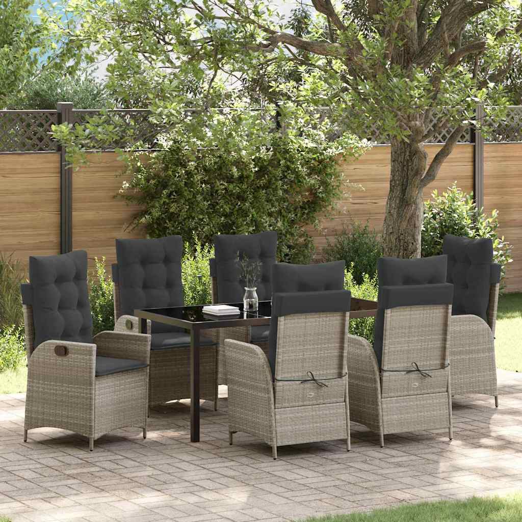 vidaXL Garden Dining Set with cushions 3 pcs Black poly rattan