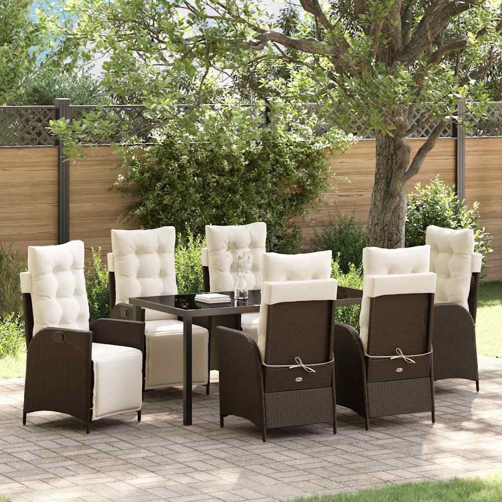 vidaXL Garden Dining Set with cushions 3 pcs Black poly rattan