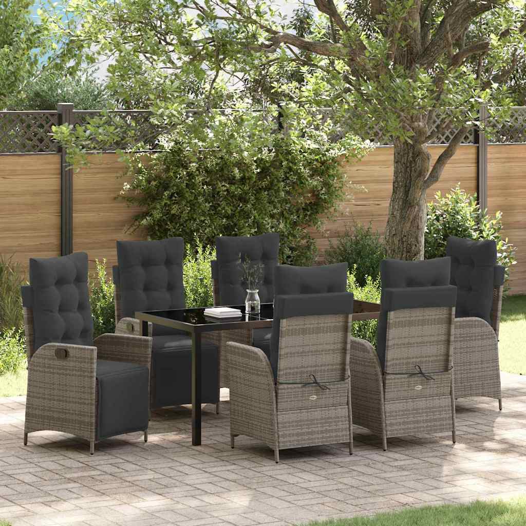 vidaXL Garden Dining Set with cushions 3 pcs Black poly rattan