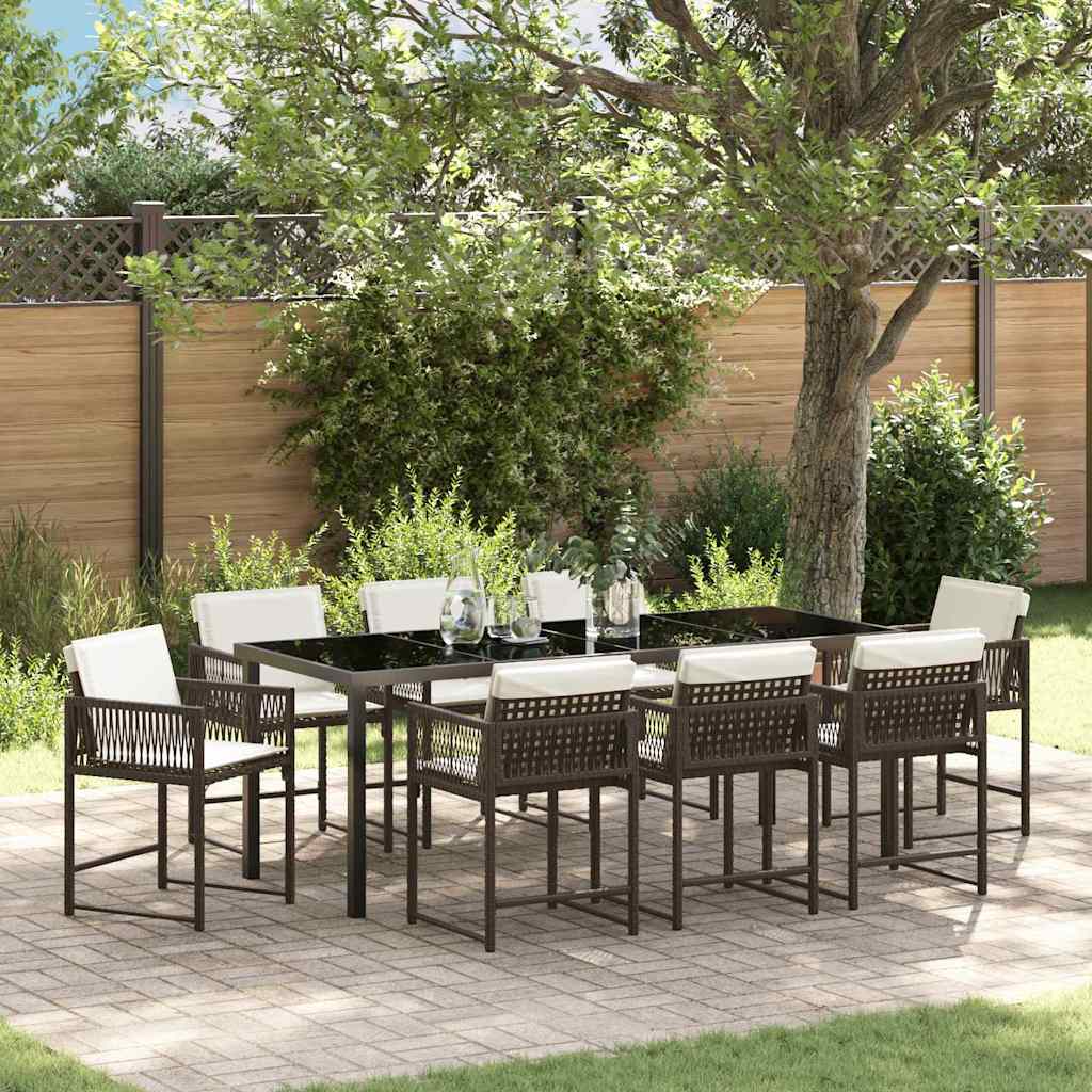 vidaXL Tuin Eettafel Set 5 pcs Zwart poly rattan