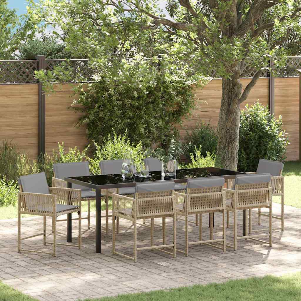 vidaXL Tuin Eettafel Set 5 pcs Zwart poly rattan
