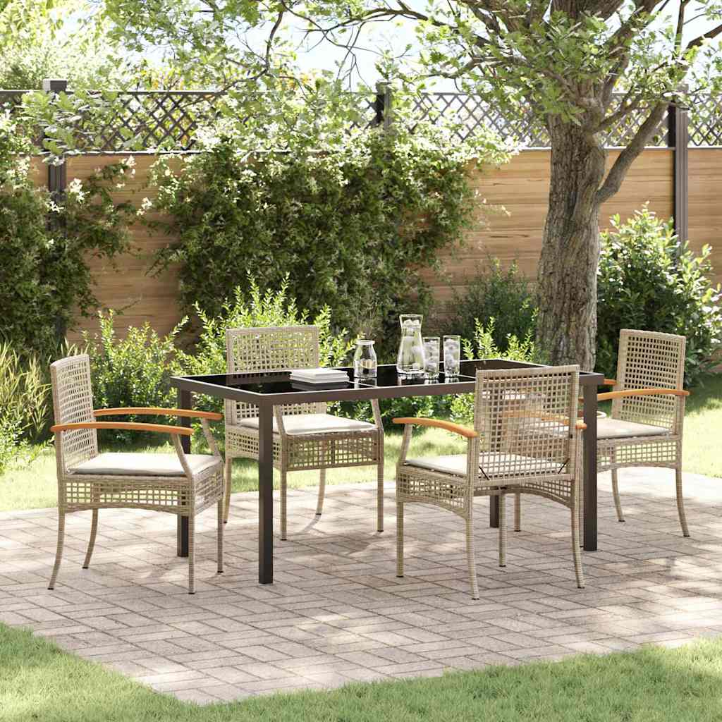 vidaXL Tuin Eettafel Set 3 pcs Zwart poly rattan
