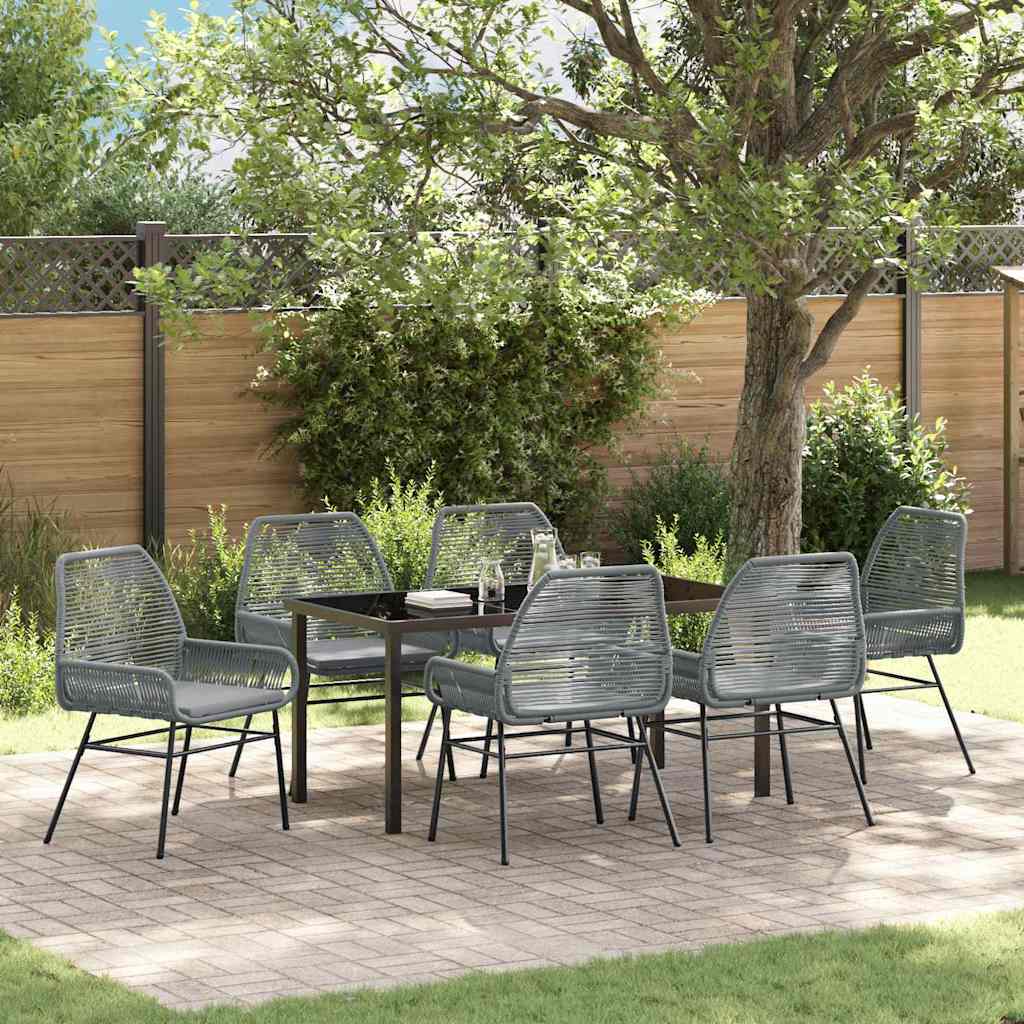 vidaXL Tuin Eettafel Set met kussen 3 pcs Zwart poly rattan