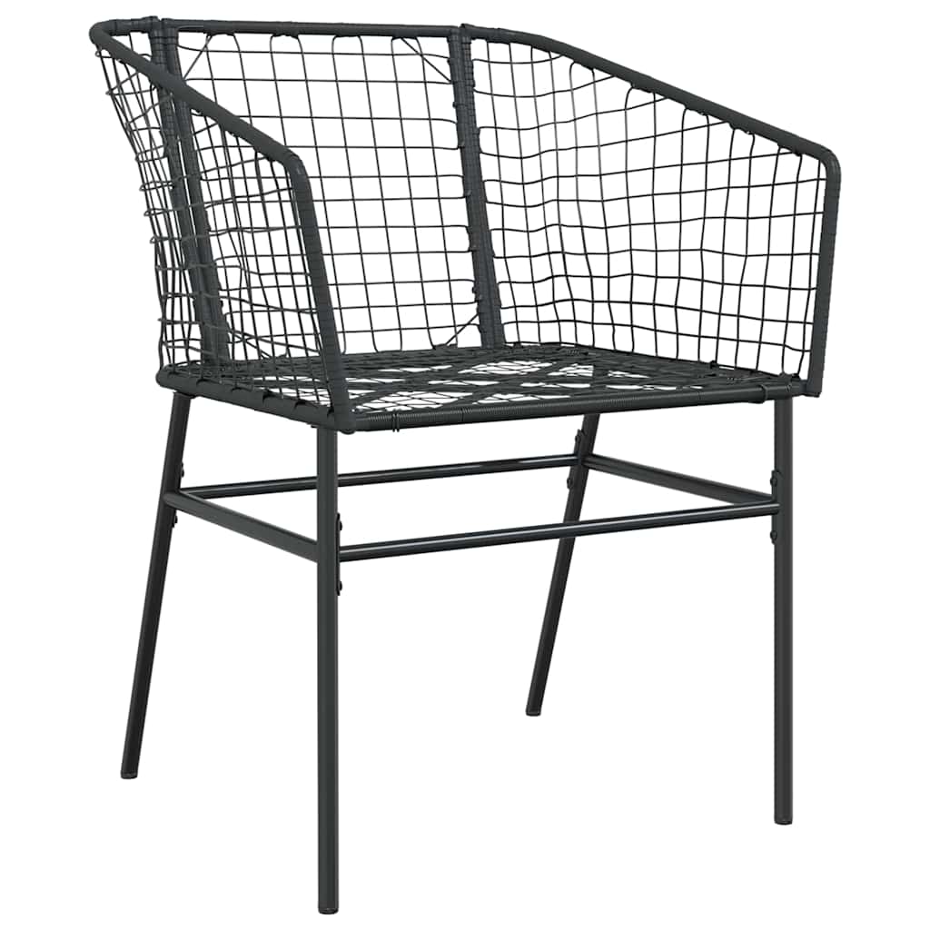 vidaXL Tuin Eettafel Set 3 pcs Zwart poly rattan