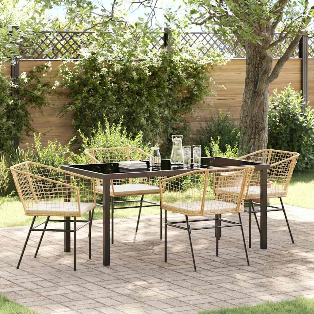 vidaXL Tuin Eettafel Set 3 pcs Zwart poly rattan