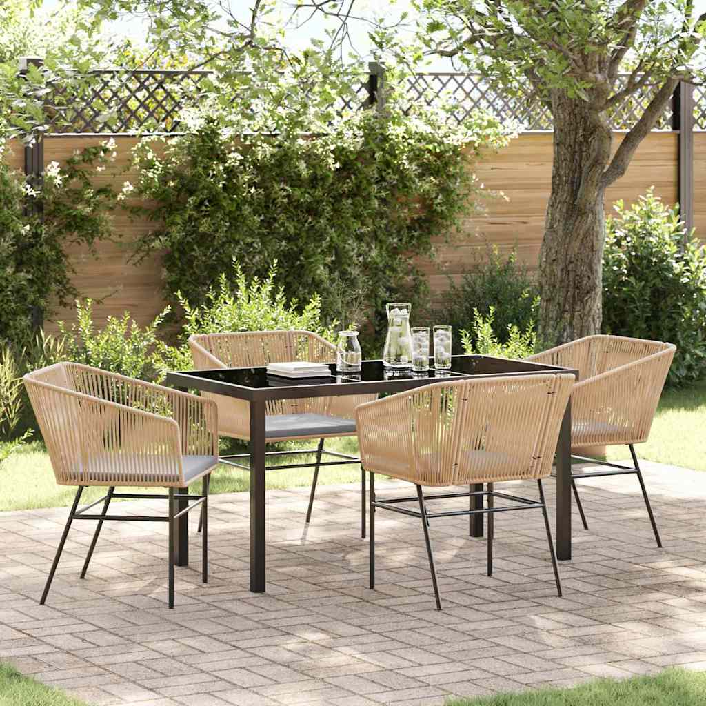 vidaXL Garden Dining Set with Cushions 3 pcs Black Powder-Coated Steel