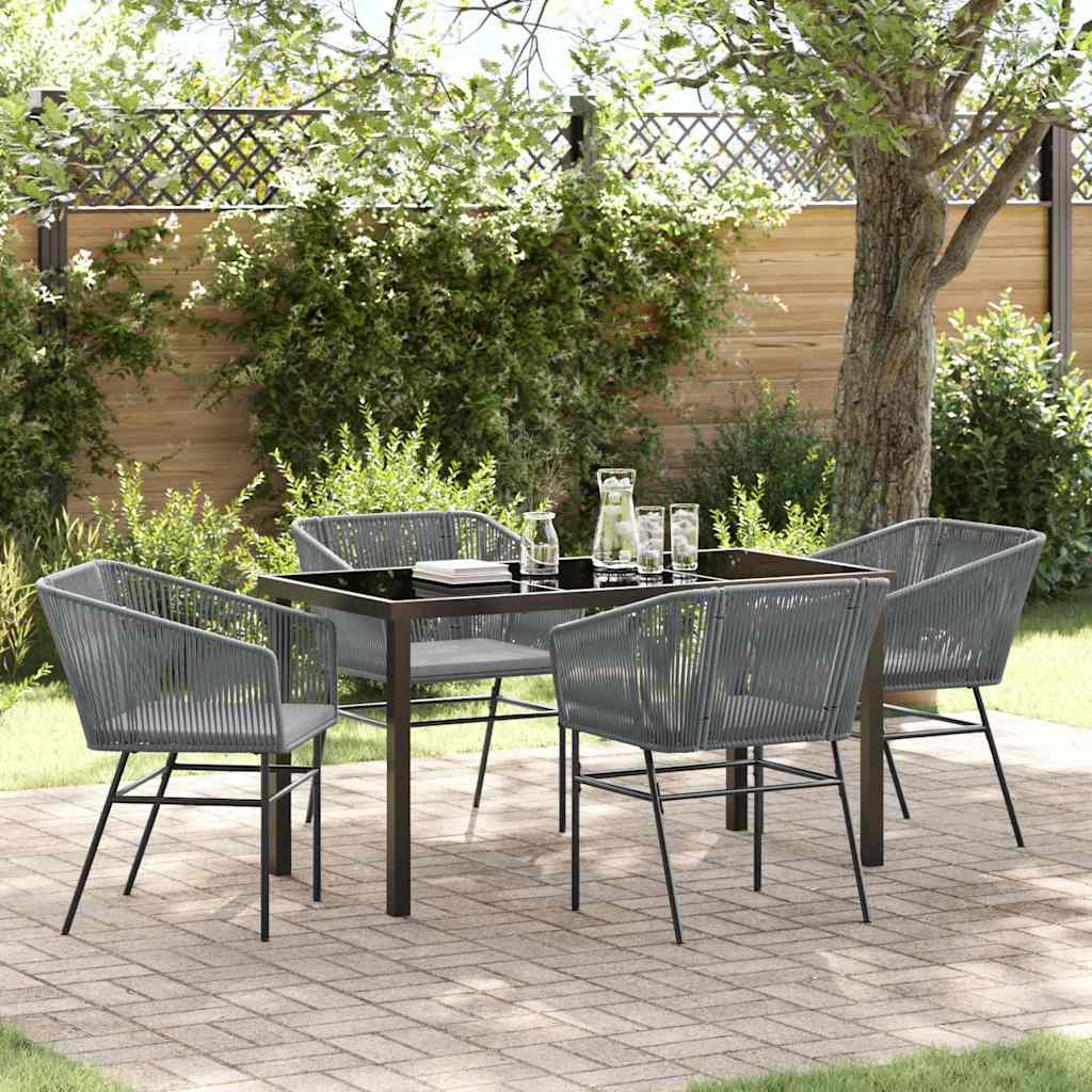 vidaXL Garden Dining Set with Cushions 3 pcs Black Powder-Coated Steel
