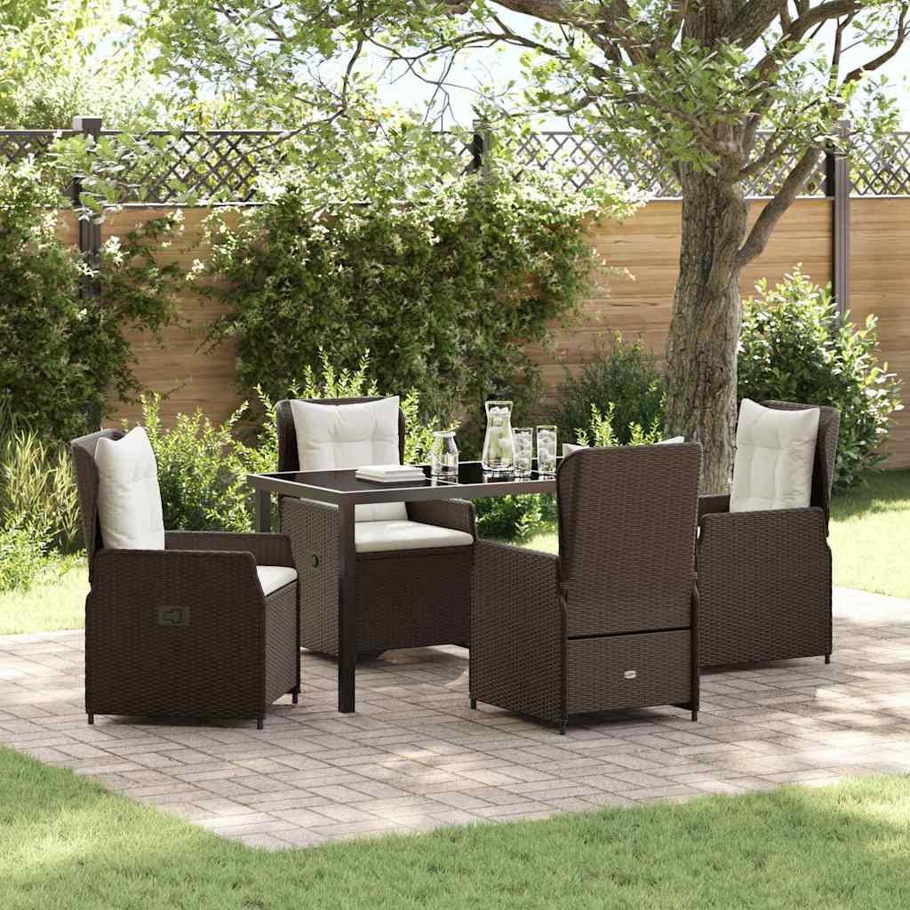 vidaXL Tuin Eettafel Set 3 pcs Zwart poly rattan
