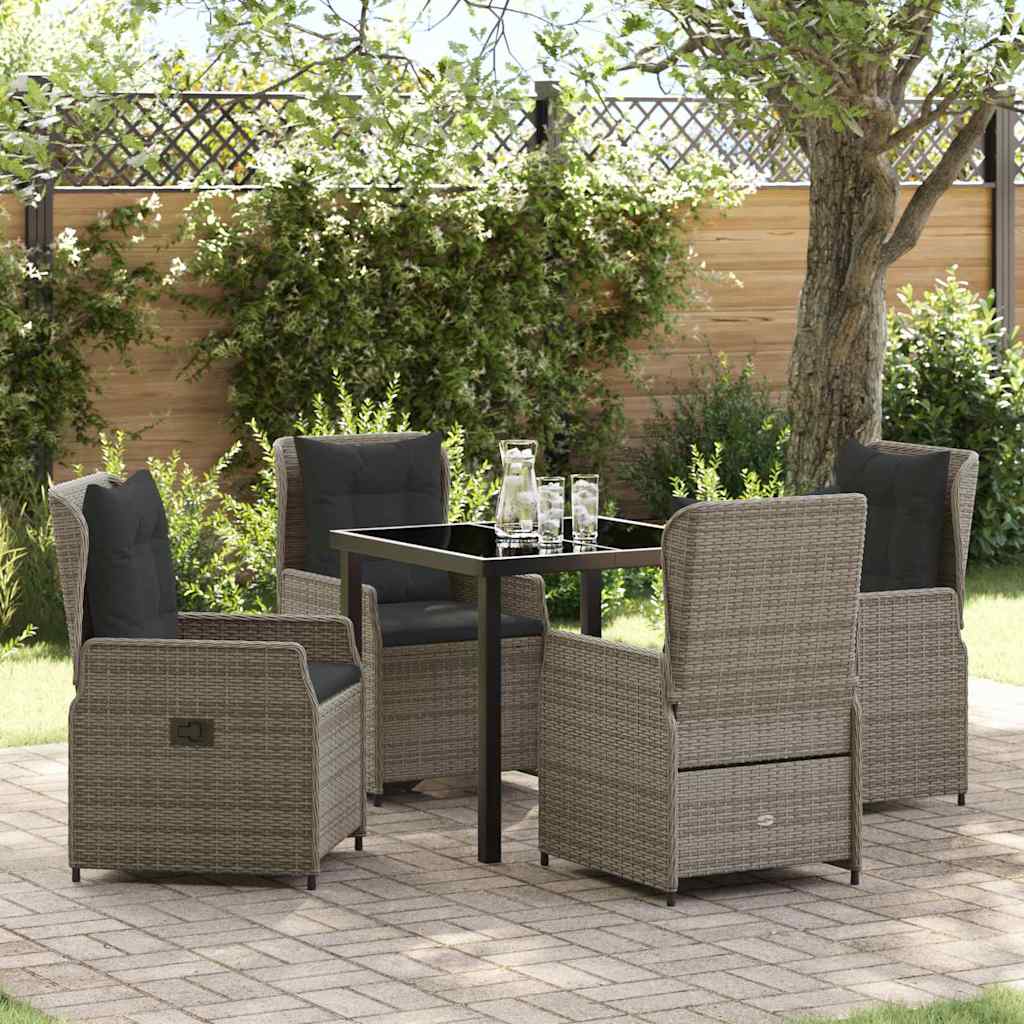 vidaXL Tuin Eettafel Set 3 pcs Zwart poly rattan