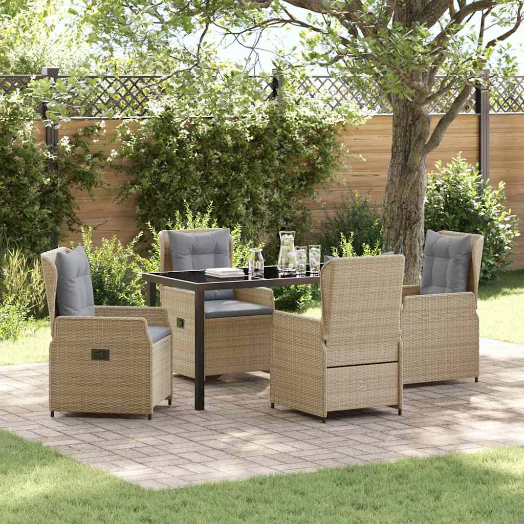 vidaXL Tuin Eettafel Set 3 pcs Zwart poly rattan