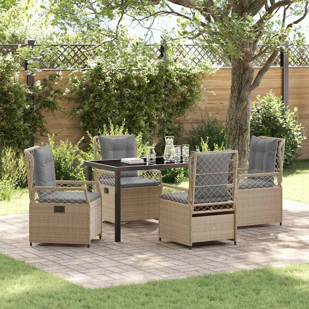 vidaXL Garden Dining Set 3 pcs Black poly rattan