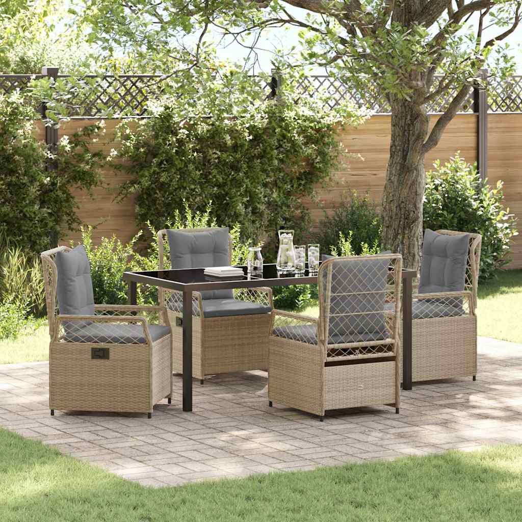 vidaXL Garden Dining Set 3 pcs Black poly rattan