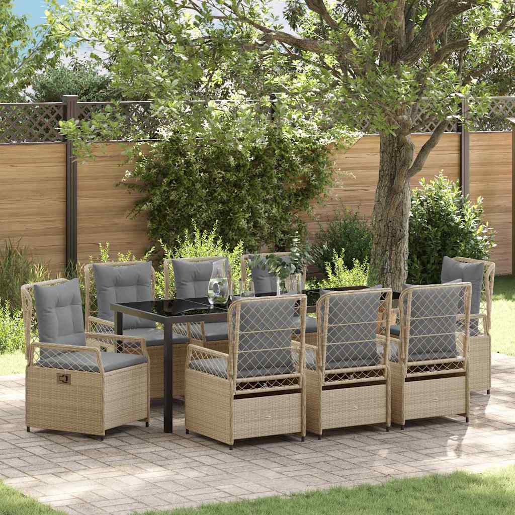 vidaXL Garden Dining Set 3 pcs Black poly rattan
