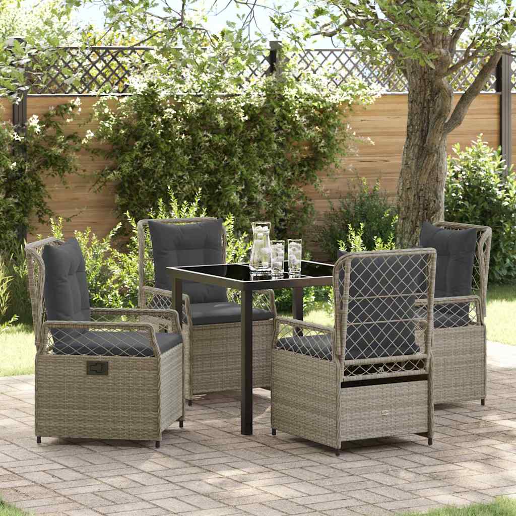 vidaXL Garden Dining Set 3 pcs Black poly rattan