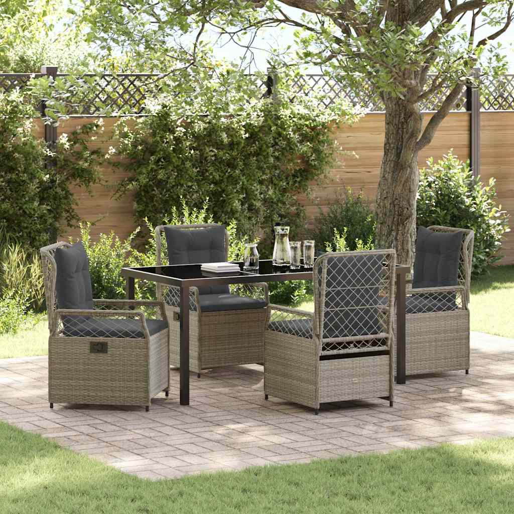 vidaXL Garden Dining Set 3 pcs Black poly rattan