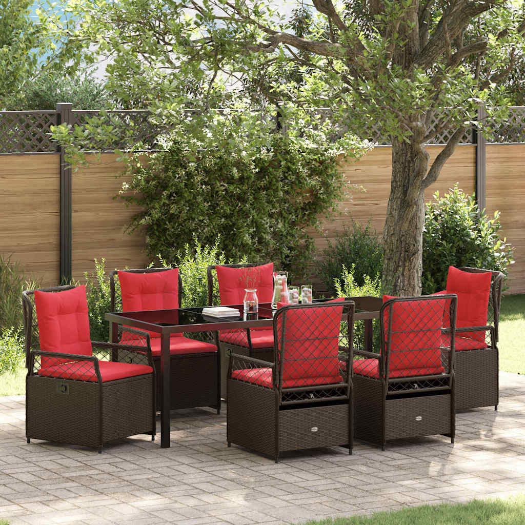 vidaXL Tuin Eettafel Set 3 pcs Bruin poly rattan