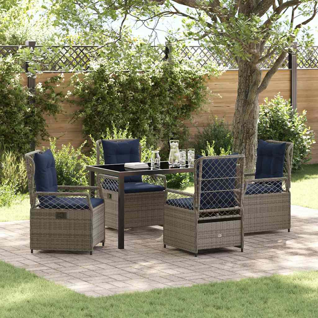 vidaXL Tuin Eettafel Set 3 pcs Bruin poly rattan
