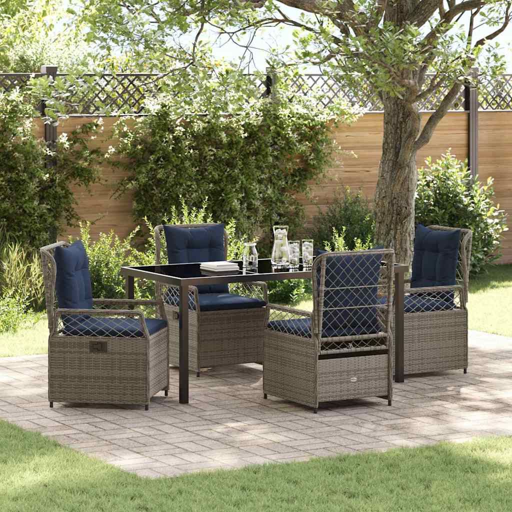vidaXL Tuin Eettafel Set 3 pcs Bruin poly rattan
