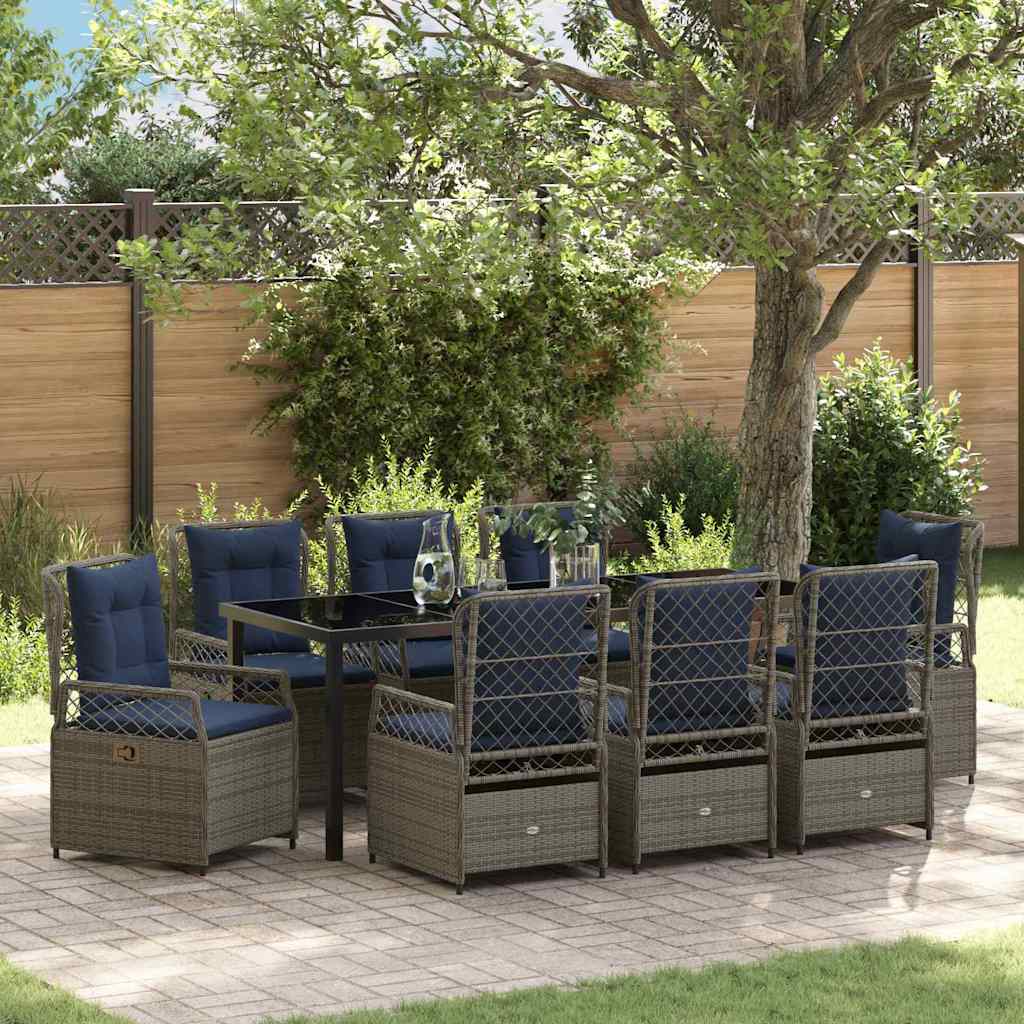 vidaXL Tuin Eettafel Set 3 pcs Bruin poly rattan