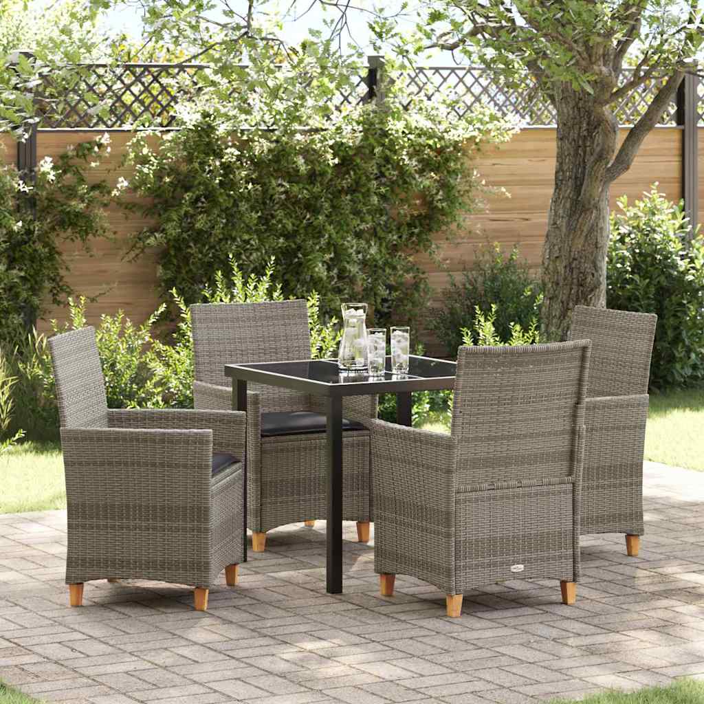 vidaXL Tuin Eettafel Set 3 pcs Zwart poly rattan