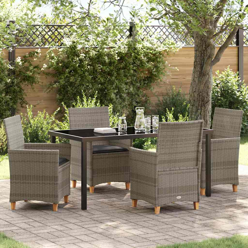 vidaXL Tuin Eettafel Set 3 pcs Zwart poly rattan