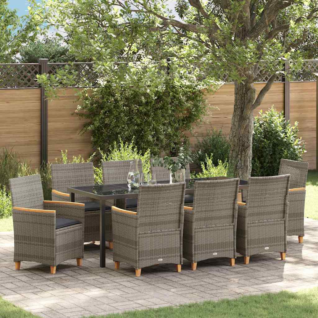 vidaXL Garden Dining Set 3 pcs Black Poly Rattan