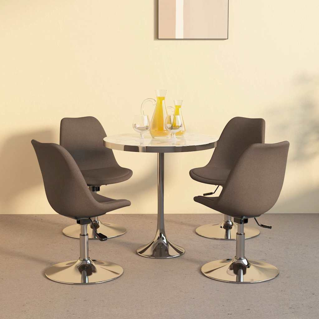 vidaXL Eetkamerstoelen 4 st draaibaar stof crèmekleurig