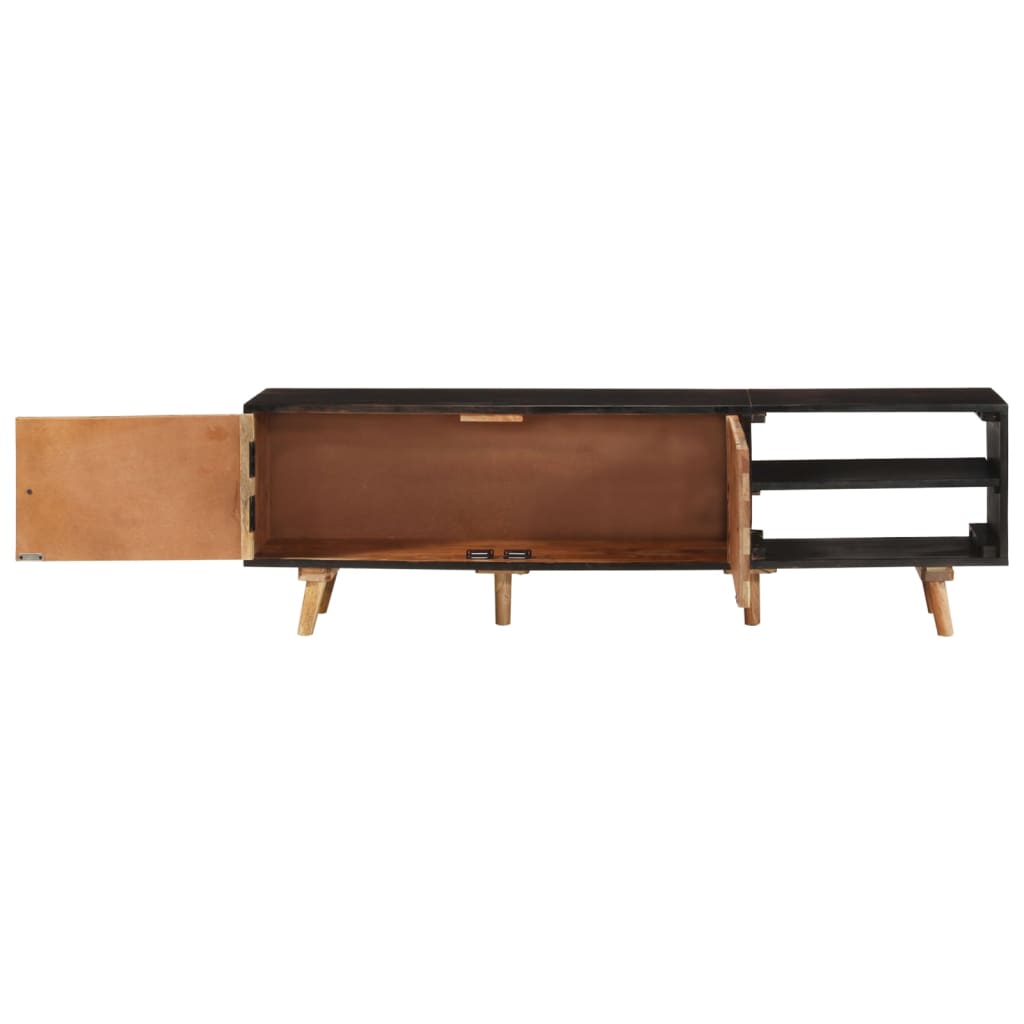 vidaXL Tv-meubel 140x30x45 cm ruw mangohout en massief acaciahout