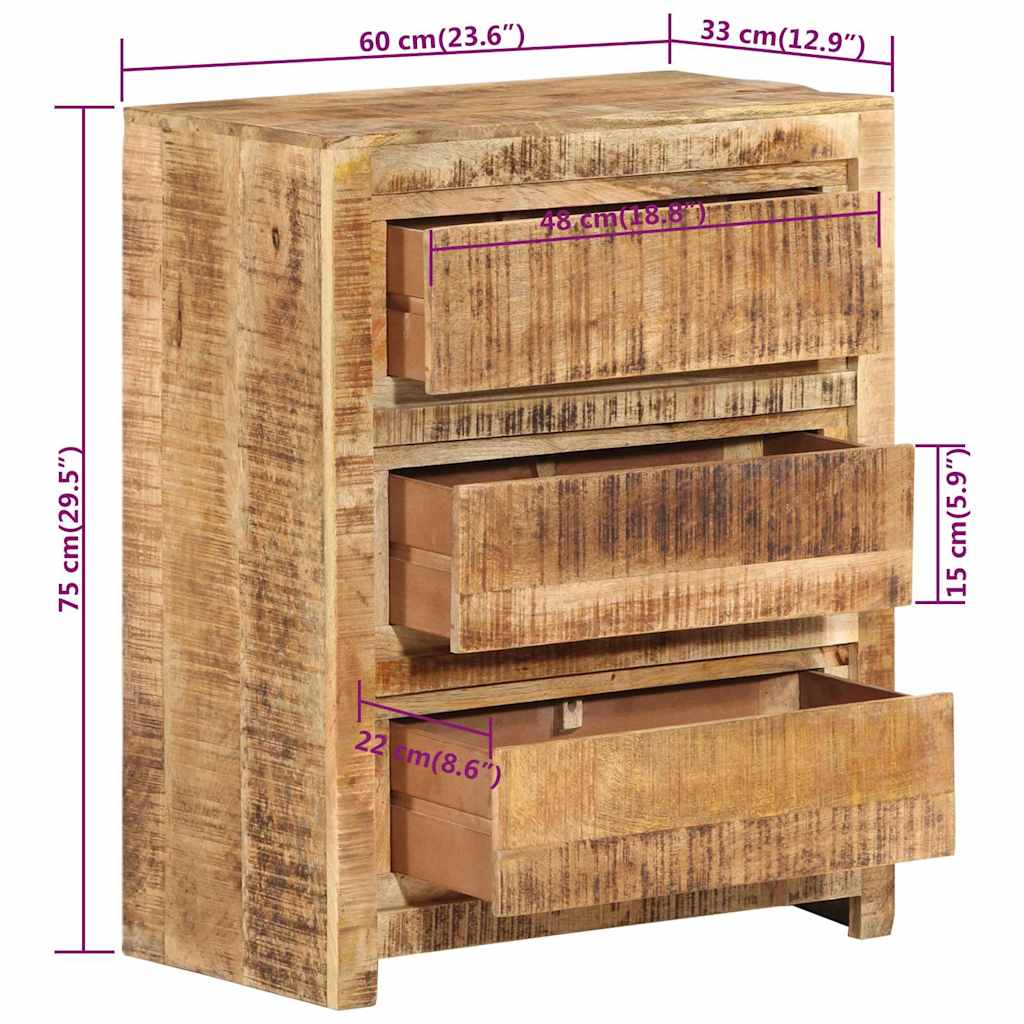 vidaXL Ladekast 60x33x75 cm massief acaciahout