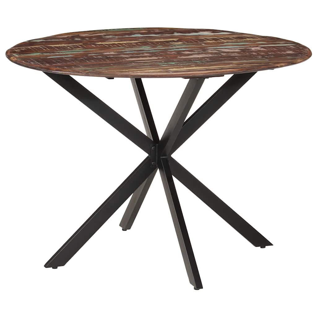 vidaXL Dining Table Ø110x78 cm Solid Mango Wood and Steel