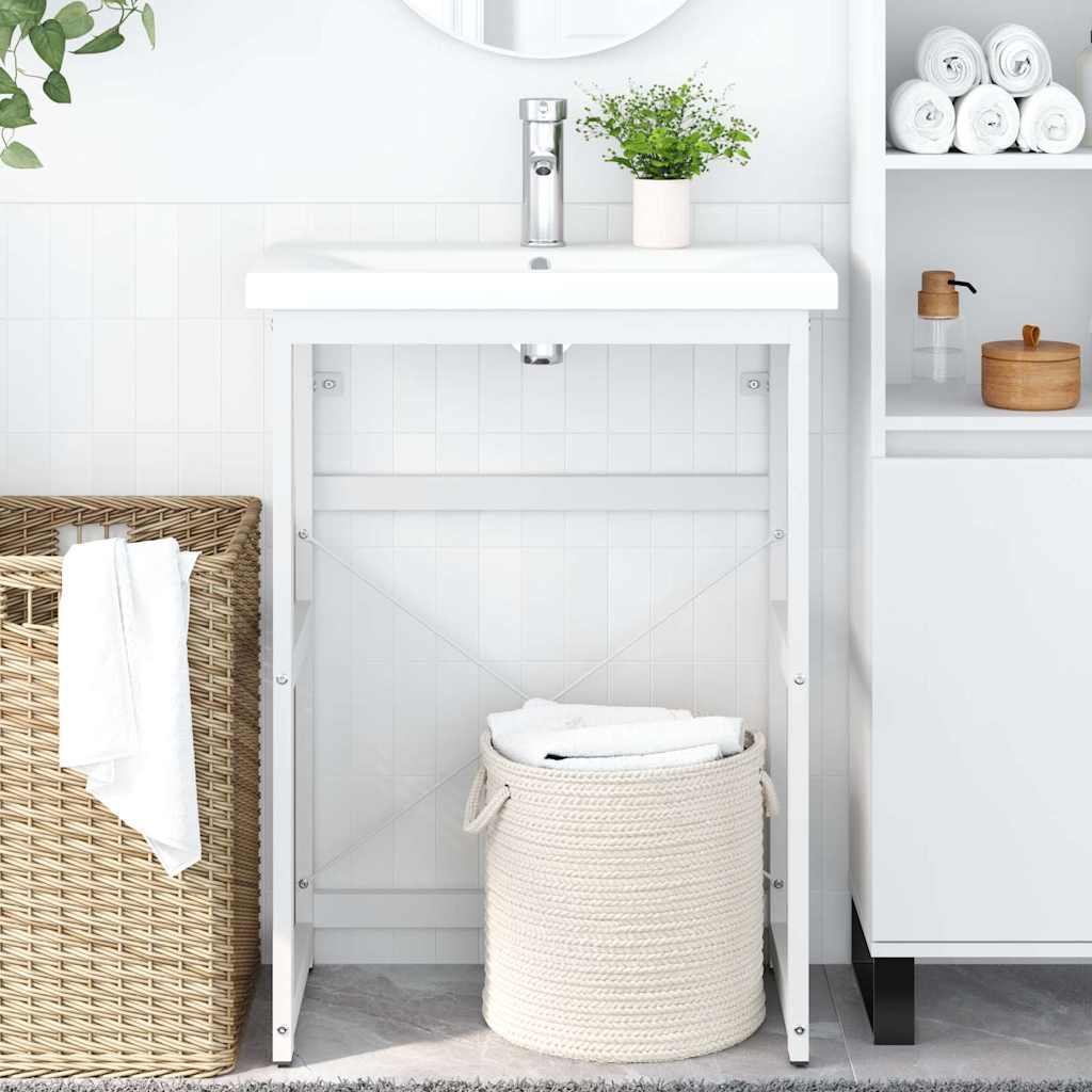 vidaXL Washbasin Frame 40x38x83 cm Iron White