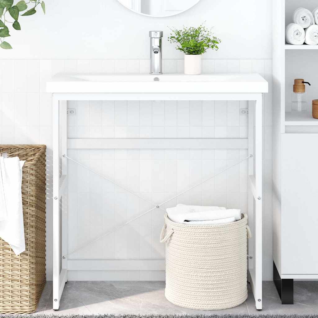 vidaXL Washbasin Frame 40x38x83 cm Iron White
