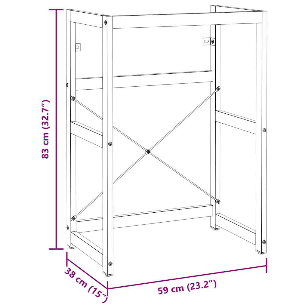 vidaXL Washbasin Frame 40x38x83 cm Iron White