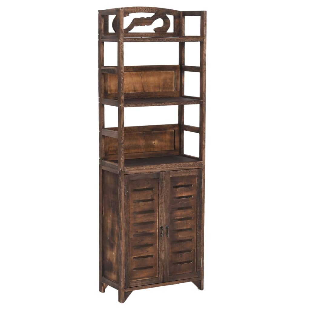 vidaXL Wall Cabinet 46x24x140 cm solid paulownia wood dark brown