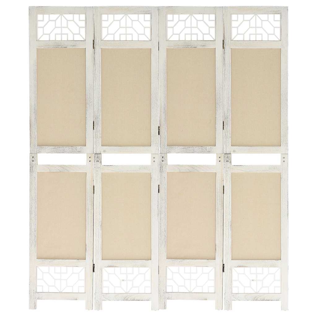 vidaXL Kamerscherm met 4 panelen 140x165 cm stof crèmekleurig