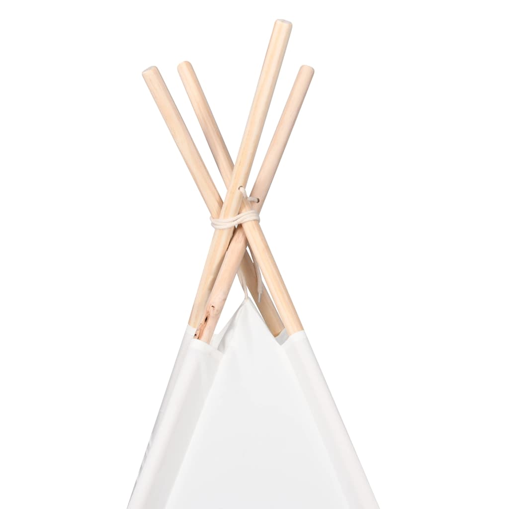 vidaXL Teepee Tent Wit 120 x 120 x 150 cm Stof en Plastic