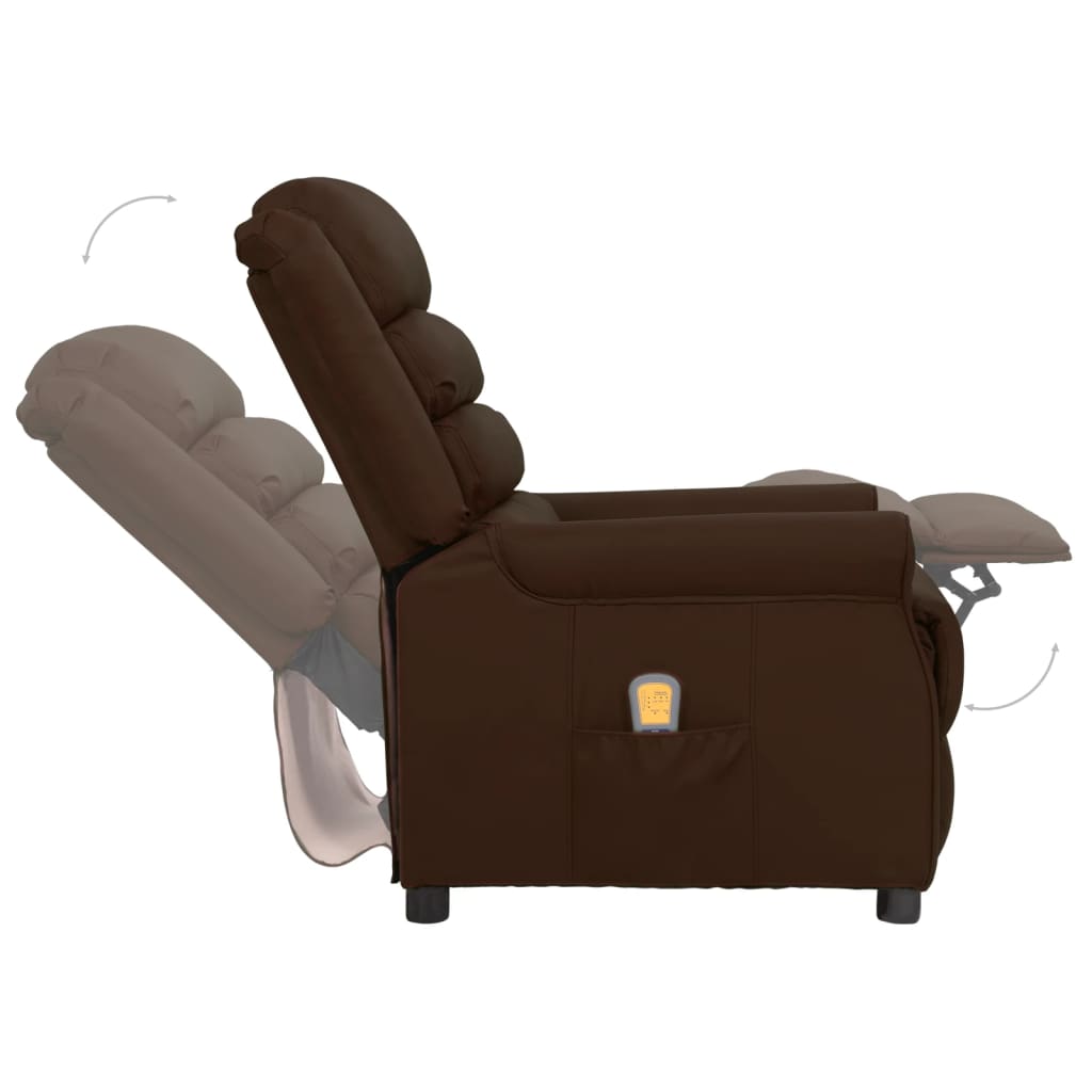 vidaXL Massage Chair Artificial Leather Brown